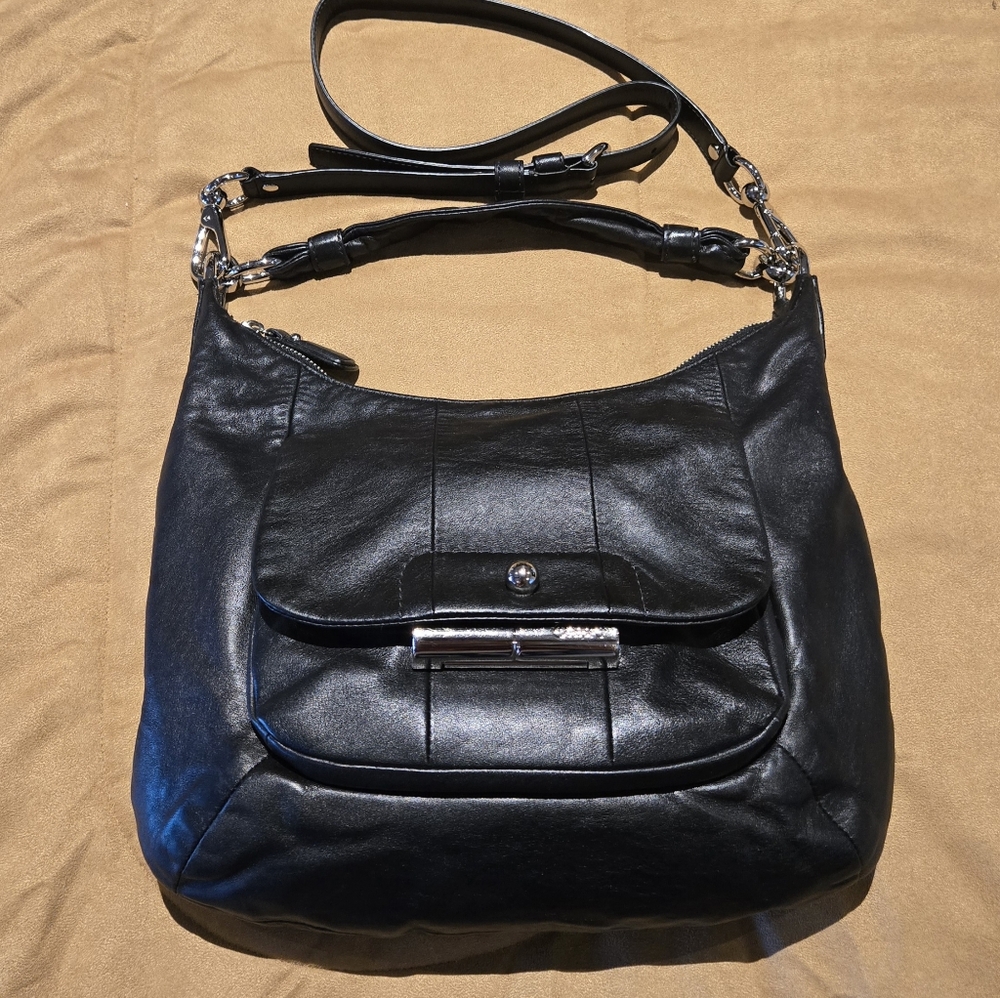COACH Kristin Convertible Hobo Crossbody. Soft Black Leather. Like New Condition